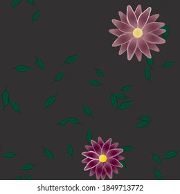 Floral ornamental vector pattern. Seamless design leafs texture.