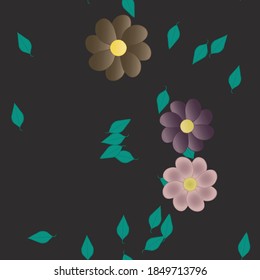 Floral ornamental vector pattern. Seamless design leafs texture.