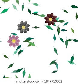 Floral ornamental vector pattern. Seamless design leafs texture.