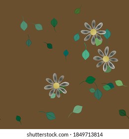 Floral ornamental vector pattern. Seamless design leafs texture.