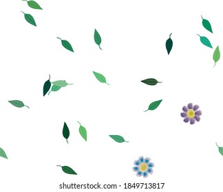 Floral ornamental vector pattern. Seamless design leafs texture.