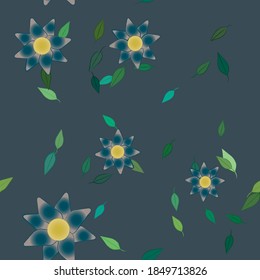 Floral ornamental vector pattern. Seamless design leafs texture.
