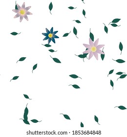 Floral ornamental vector pattern. Seamless design leafs texture.