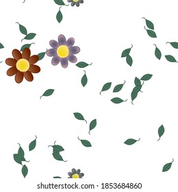 Floral ornamental vector pattern. Seamless design leafs texture.