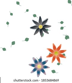 Floral ornamental vector pattern. Seamless design leafs texture.