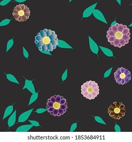 Floral ornamental vector pattern. Seamless design leafs texture.
