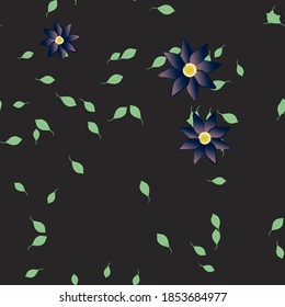 Floral ornamental vector pattern. Seamless design leafs texture.