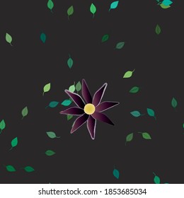 Floral ornamental vector pattern. Seamless design leafs texture.