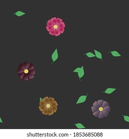 Floral ornamental vector pattern. Seamless design leafs texture.