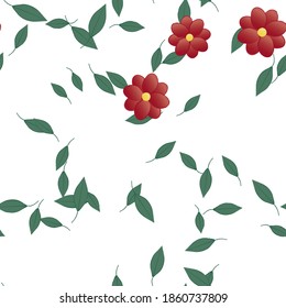 Floral ornamental vector pattern. Seamless design leafs texture.