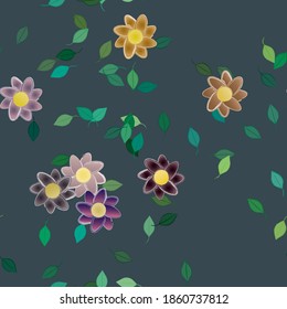 Floral ornamental vector pattern. Seamless design leafs texture.