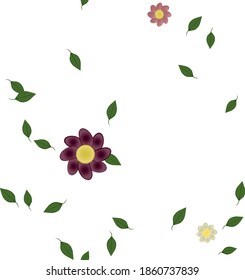 Floral ornamental vector pattern. Seamless design leafs texture.