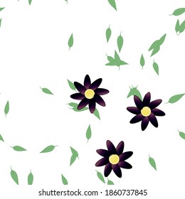 Floral ornamental vector pattern. Seamless design leafs texture.