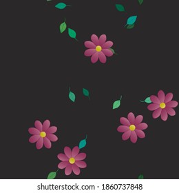 Floral ornamental vector pattern. Seamless design leafs texture.