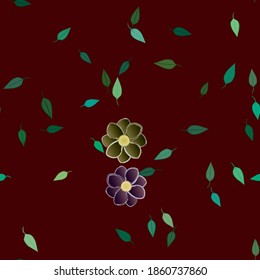 Floral ornamental vector pattern. Seamless design leafs texture.