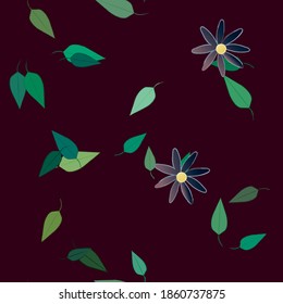 Floral ornamental vector pattern. Seamless design leafs texture.