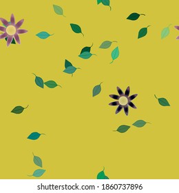 Floral ornamental vector pattern. Seamless design leafs texture.