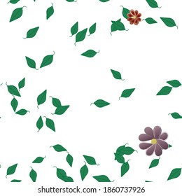 Floral ornamental vector pattern. Seamless design leafs texture.