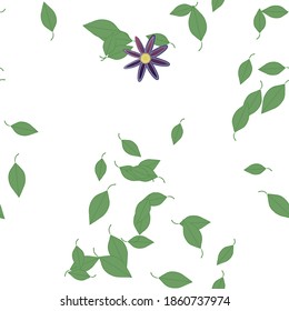 Floral ornamental vector pattern. Seamless design leafs texture.