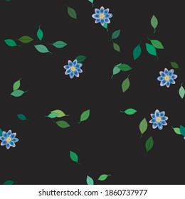 Floral ornamental vector pattern. Seamless design leafs texture.
