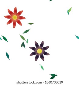 Floral ornamental vector pattern. Seamless design leafs texture.