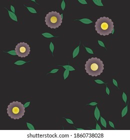 Floral ornamental vector pattern. Seamless design leafs texture.