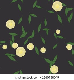 Floral ornamental vector pattern. Seamless design leafs texture.