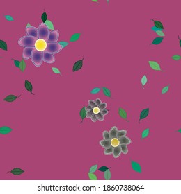 Floral ornamental vector pattern. Seamless design leafs texture.