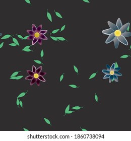 Floral ornamental vector pattern. Seamless design leafs texture.