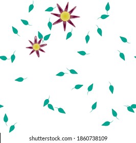 Floral ornamental vector pattern. Seamless design leafs texture.