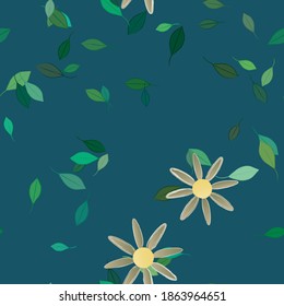 Floral ornamental vector pattern. Seamless design leafs texture.