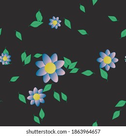 Floral ornamental vector pattern. Seamless design leafs texture.
