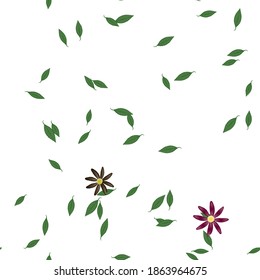 Floral ornamental vector pattern. Seamless design leafs texture.