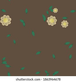 Floral ornamental vector pattern. Seamless design leafs texture.