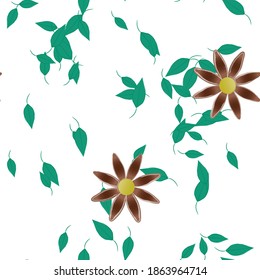 Patrón de vector ornamental floral. La textura de las hojas de diseño sin brillo.