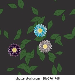 Floral ornamental vector pattern. Seamless design leafs texture.