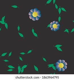 Floral ornamental vector pattern. Seamless design leafs texture.