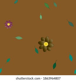 Floral ornamental vector pattern. Seamless design leafs texture.