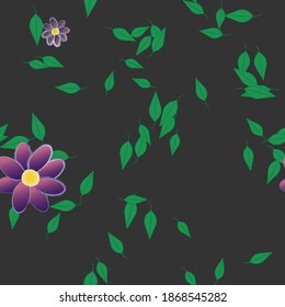 Floral ornamental vector pattern. Seamless design leafs texture.