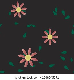 Blumenziermuster, Vektormuster. Nahtlose Design-Blätter Textur.