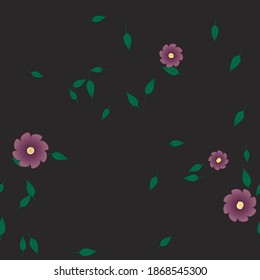 Floral ornamental vector pattern. Seamless design leafs texture.