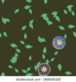 Floral ornamental vector pattern. Seamless design leafs texture.