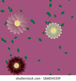 Floral ornamental vector pattern. Seamless design leafs texture.