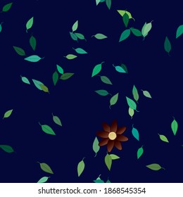 Floral ornamental vector pattern. Seamless design leafs texture.