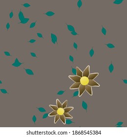 Floral ornamental vector pattern. Seamless design leafs texture.