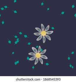 Floral ornamental vector pattern. Seamless design leafs texture.