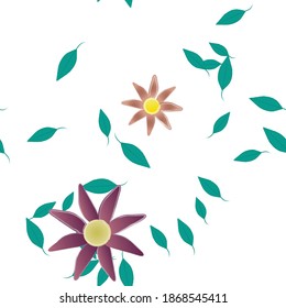 Floral ornamental vector pattern. Seamless design leafs texture.