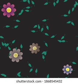 Floral ornamental vector pattern. Seamless design leafs texture.