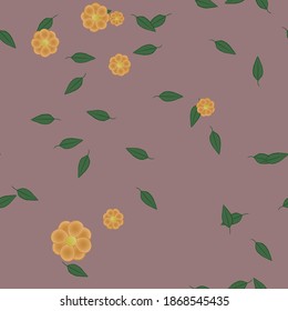 Floral ornamental vector pattern. Seamless design leafs texture.