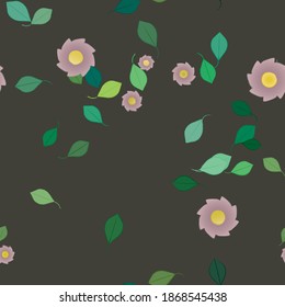 Floral ornamental vector pattern. Seamless design leafs texture.
